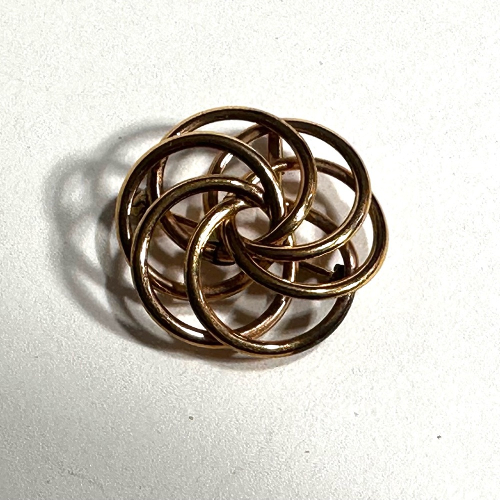 Gold Filled Carl Art Lovers Knot Brooch 1/20 12K GF Retro MCM Celtic Whimsigoth